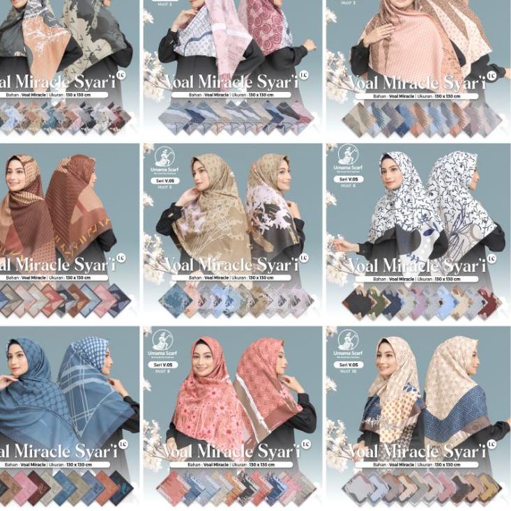 [TLO.21De22ᵀ] Hijab Jilbab Segi Empat Motif VOAL MIRACLE SYARI LC / OSKARA SYARI LASER CUT / motif A