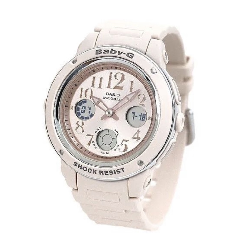 GM - JAM TANGAN WANITA CASIO BABY G BGA 150 DI GITAL Dual Time Rubber LED LIGHT ANTI AIR / JAM TANGA