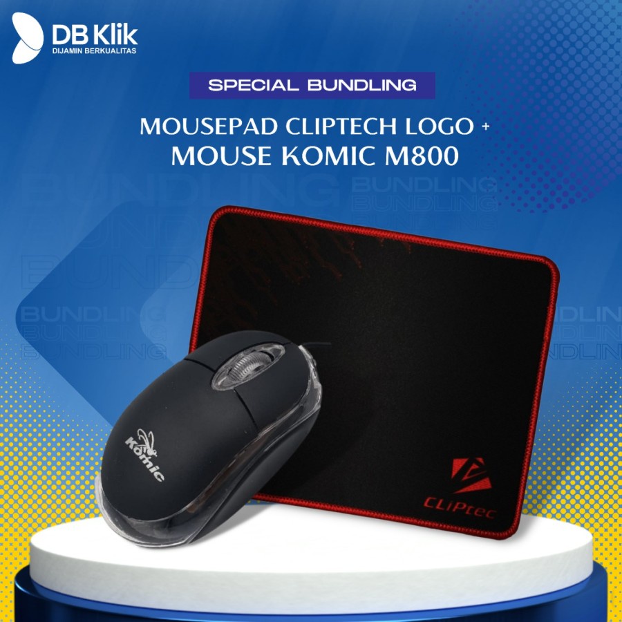 Mouse Pad CLIPtec Logo + Mouse Komic M800 USB