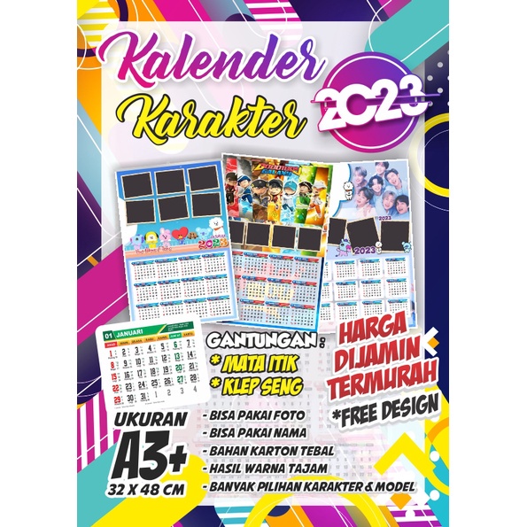 

KALENDER CUSTOM 2023 MIN ORDER 25 PCS KALENDER BRILINK, SEKOLAH, SALON