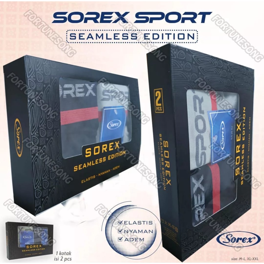 Celana dalam pria sorex sport seamless rajut tampa jahita isi 2 pcs