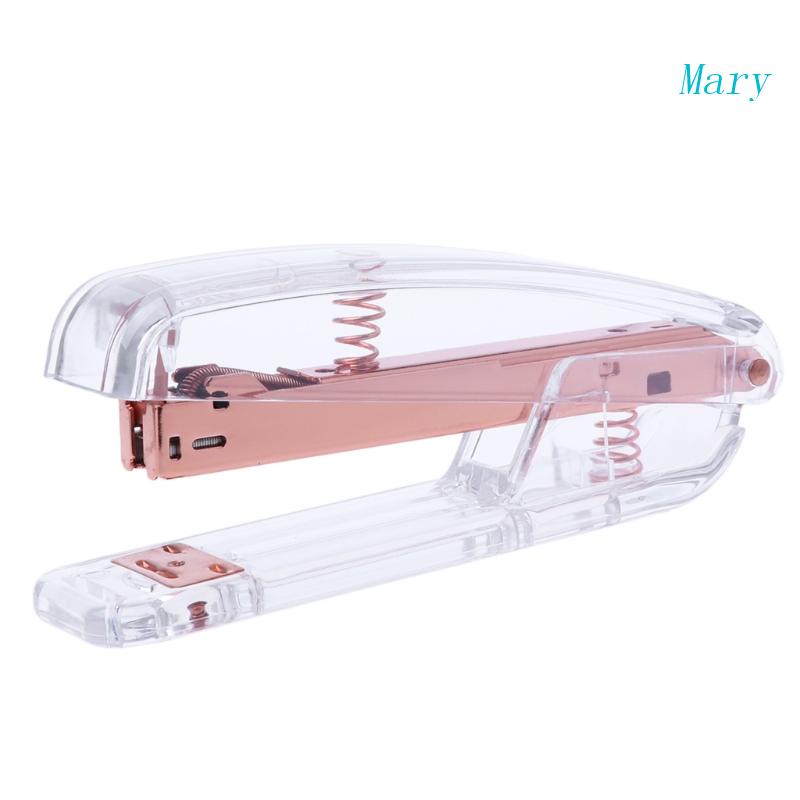 Mary Fashion Rose Gold Stapler Akrilik Metal24 /6 26/6alat Stapler Manual Praktis