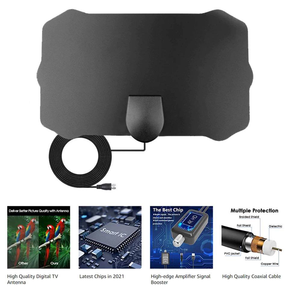 Antena TV Digital Indoor DVB-T2 4K High Signal