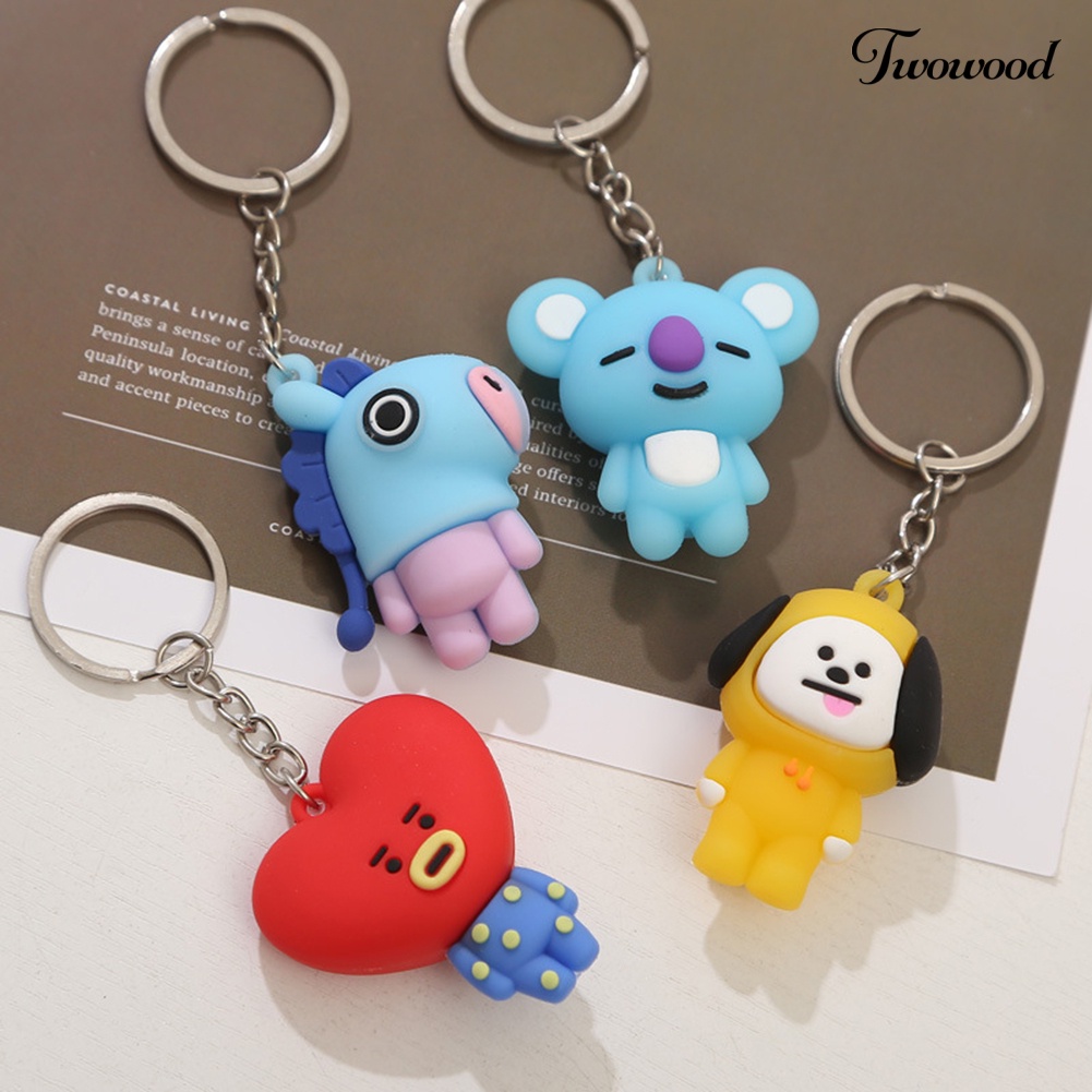 Twowood BTS Kartun Koala Anjing Liontin Gantungan Kunci Key Holder Dompet Mobil Gantung Dekorasi Hadiah