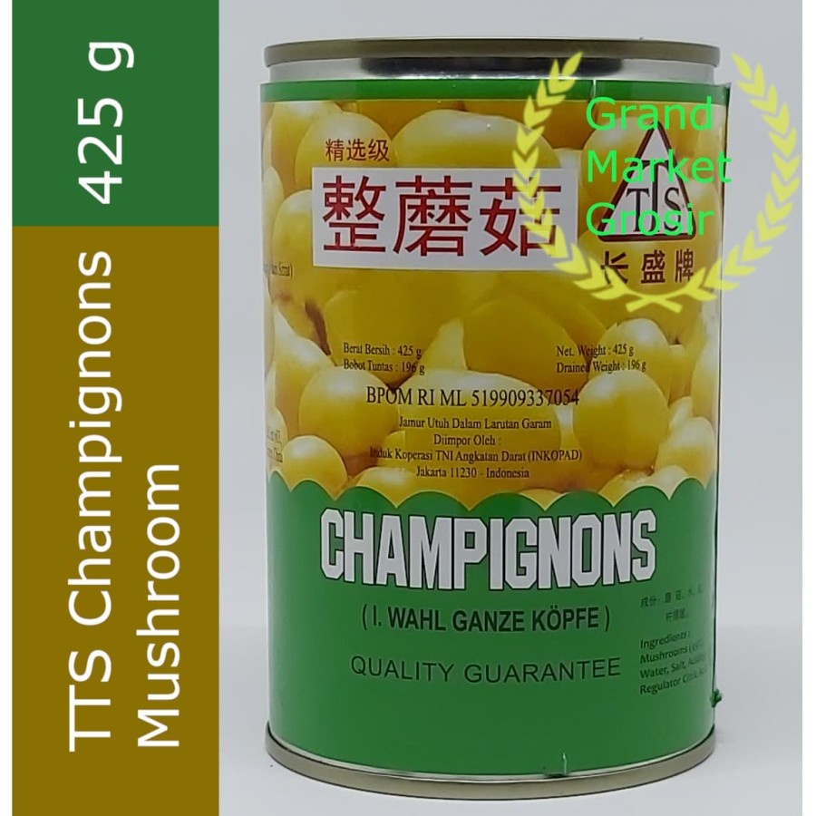 

TTS Champignons Mushroom / jamur kancing kaleng 425 g