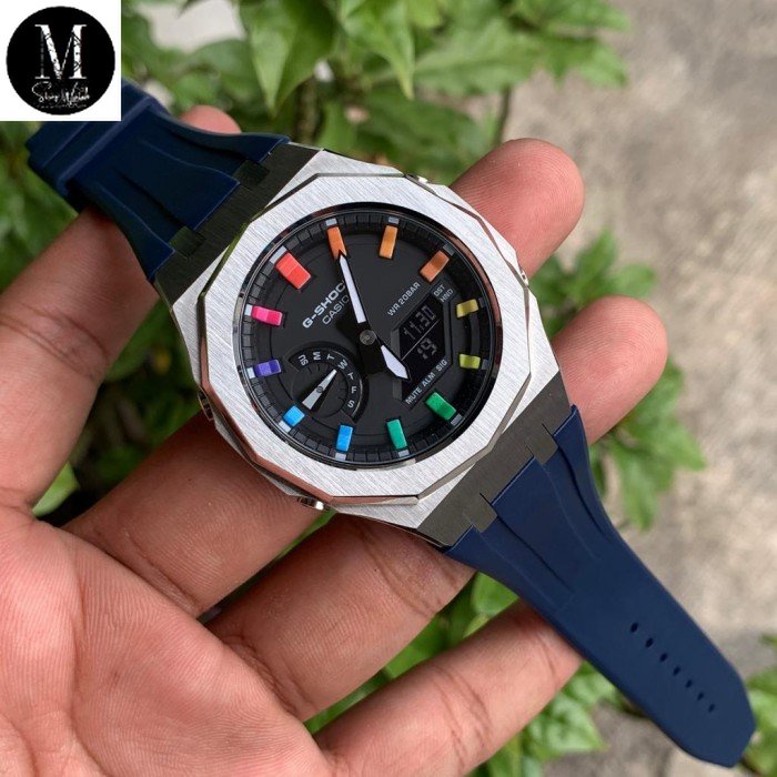 Casio G-Shock GA-2100 Original SKE Rainbow Silver Rubber Navy Gen5