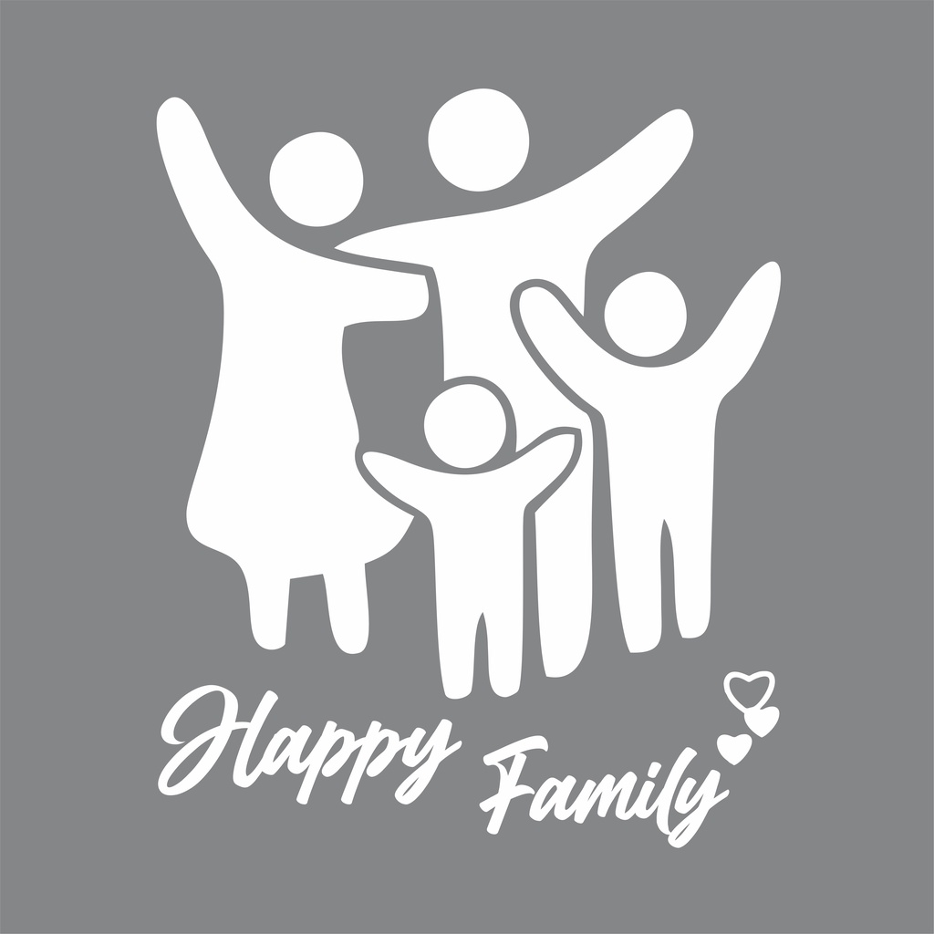 CUTTING STICKER MOBIL STIKER HAPPY FAMILY STIKER KACA HAPPY FAMILY TERMURAH