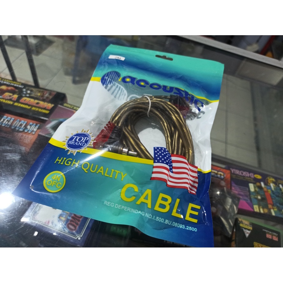 KABEL RCA AUDIO MOBIL 2 METER BERKUALITAS ACOUSTIC