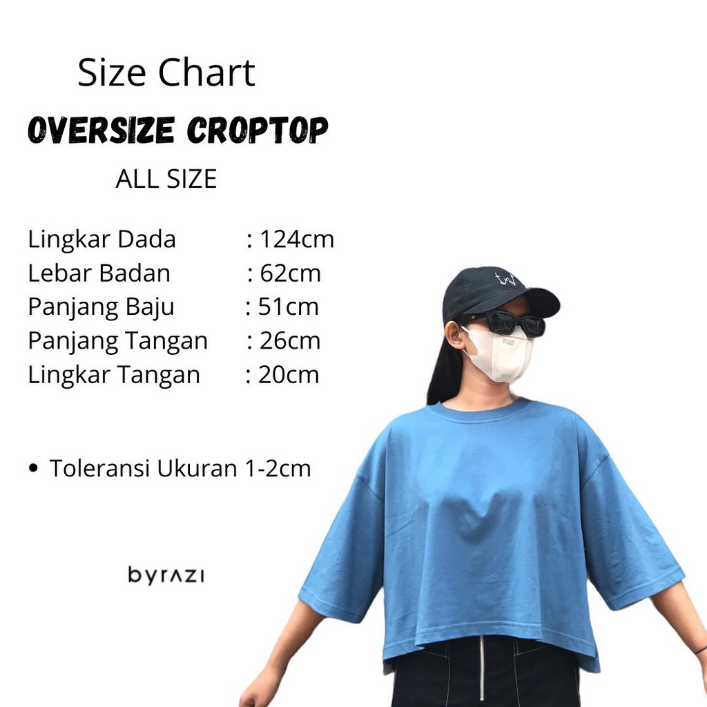 byrazi_ T-Shirt Croptop Oversize | Kaos Lengan Pendek | Kaos Oversize