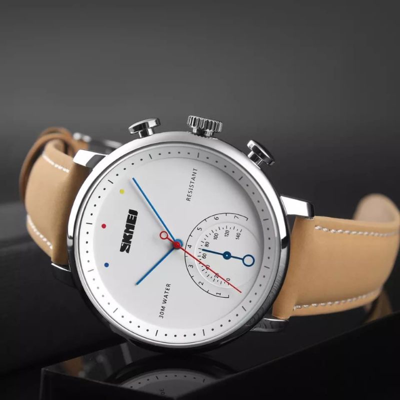 JAM TANGAN PRIA SKMEI 1399 ORIGINAL TALI KULIT TAHAN AIR
