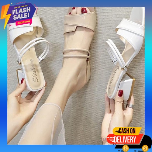 Sandal High Hells Wanita Import Sandal Hak Kaca Wanita Sandal Kelsey Hils Kekinian Import Sendal Jin