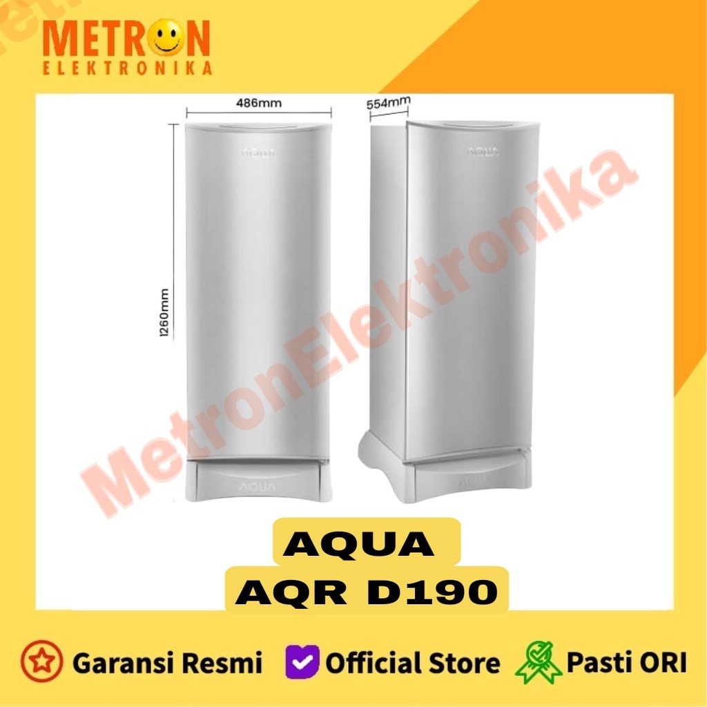 AQUA AQR D 190 DS / KULKAS LEMARI ES 1 PINTU 162 LITER 80 WATT / AQRD190DS