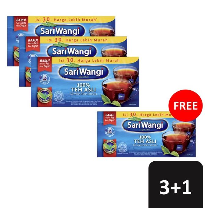 

Sariwangi Teh Celup Tea Bag Asli 30Pc Isi 3 Free 1pcs