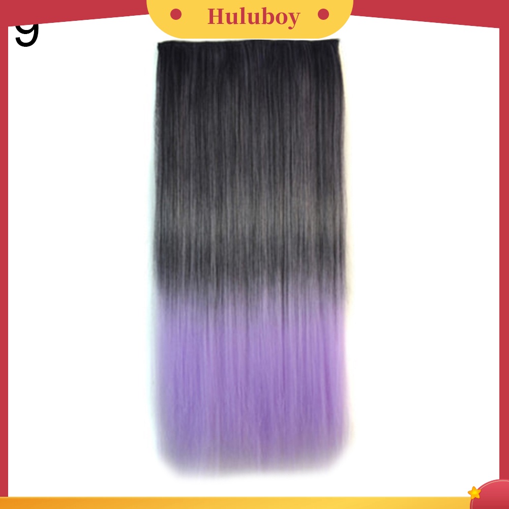 Wig Rambut Extension Model Panjang Lurus Warna Gradasi Tahan Panas Untuk Wanita