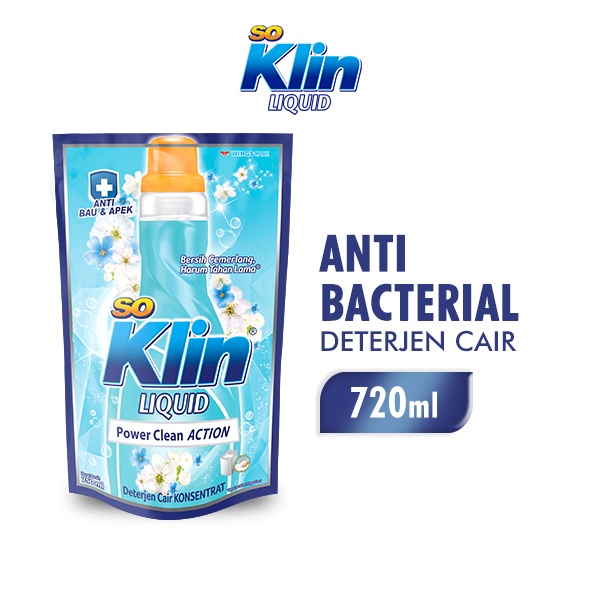 Soklin Deterjen Cair Anti Bakteri Pouch 720 ml