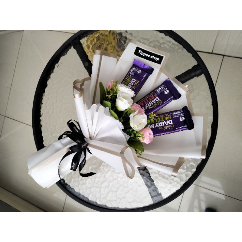 Buket Cokelat Silverqueen 58gr PREMIUM | Buket Cadbury 5 Pcs| Bucket Snack | Hadiah