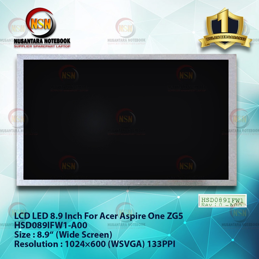 LED 8.9 Inch Standart untuk Acer Aspire One ZG5