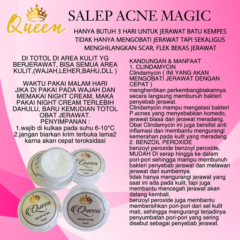 BISA (COD) QUEEN SALEP MAGIC FLEK DAN ACNE