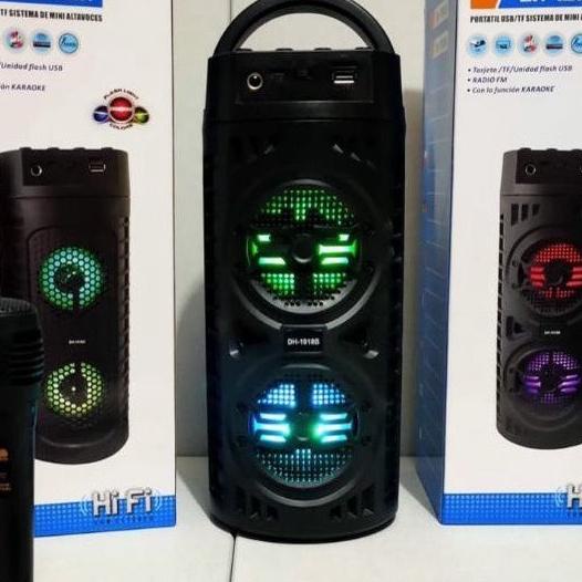 Sale DH 1918 SPEAKER BLUETOOTH KARAOKE FREE MIC BIG BASS SPEAKER AKTIF