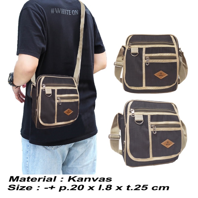 Tas APPA330 Slempang - Slingbag - Tas bahu - Tas Selempang Gaul Kanvas Vintage Classic Pria Wanita