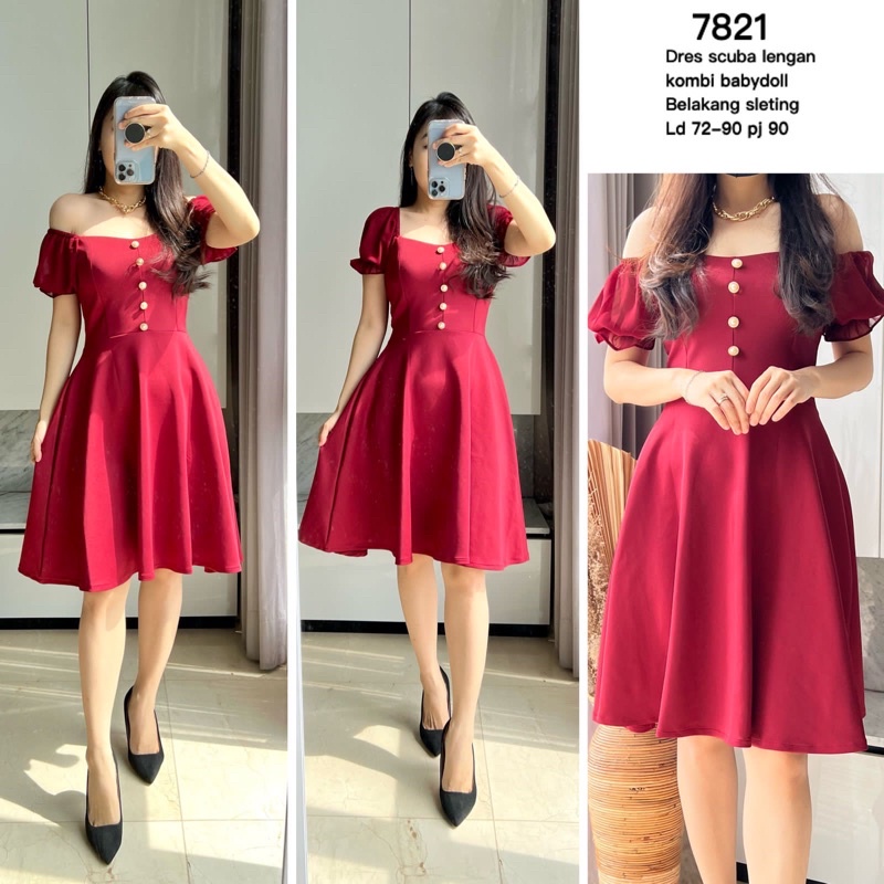 DRES SCUBA LENGAN BABYDOLL MV-7821 IMPORT