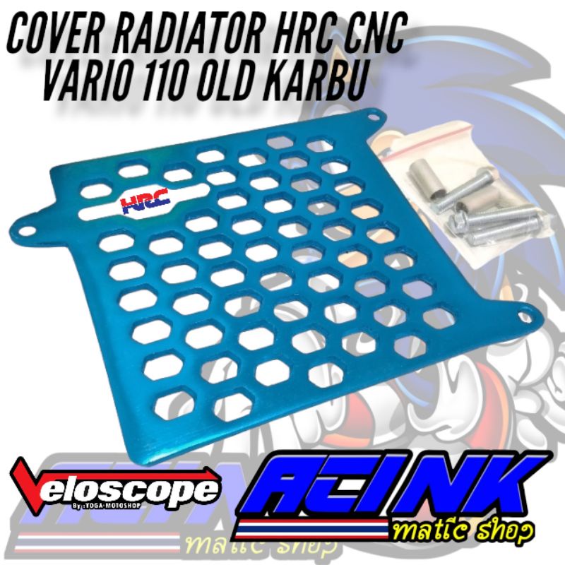 Cover radiator hrc vario 110 cnc vario karbu almunium / tutup cover radiator vario 110 cnc almunium