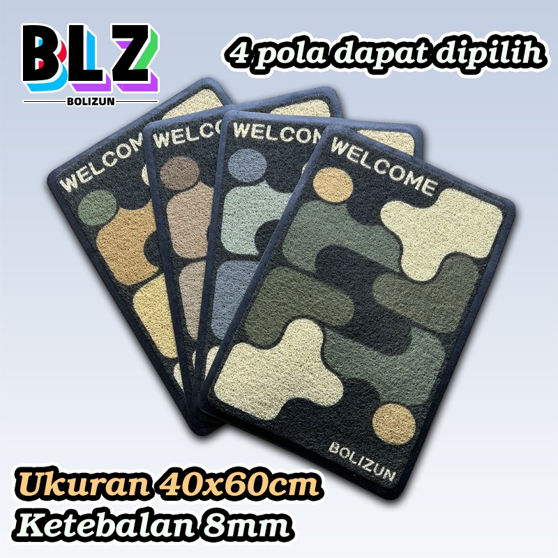 Bolizun Keset Karpet PVC Mie Bihun Welcome New 40 x 60 Full Printing MOTIF