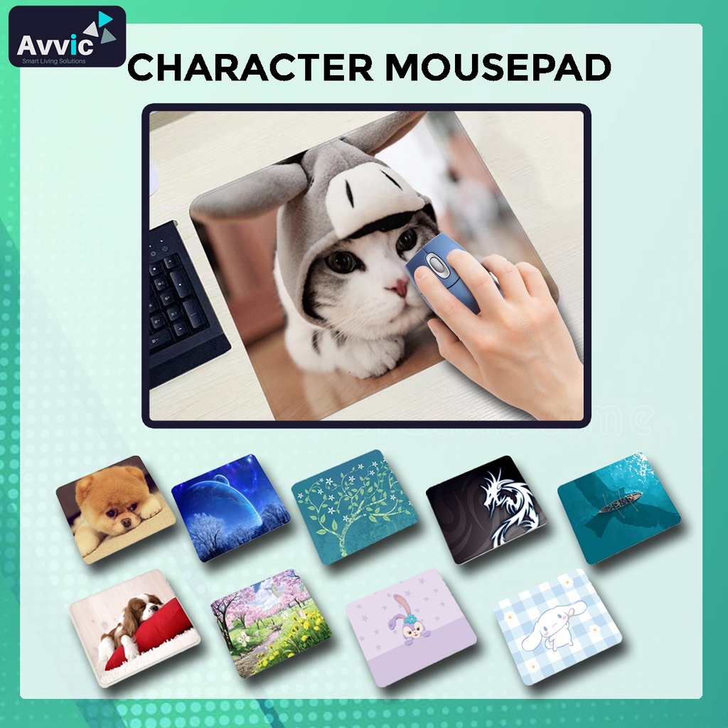 Alas Mouse Pad Karakter Persegi Anti Slip Character Mousepad PC Laptop Gaming