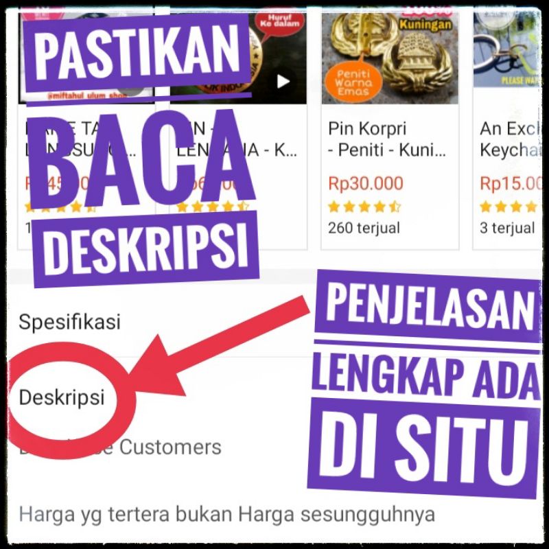 

Pastikan Baca Deskripsi, Selalu Ada Penjelasan akan Produk Tersebut