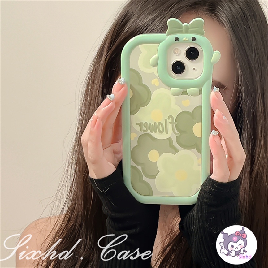 Realme Soft Case Desain Bunga Monster 3D Warna Hijau Untuk C35 C31 C30 C25Y C21Y C25 C15 C12 C11 C21 C20 C17 C3 9i 7i 6i 5i 5s 5 Narzo 50A