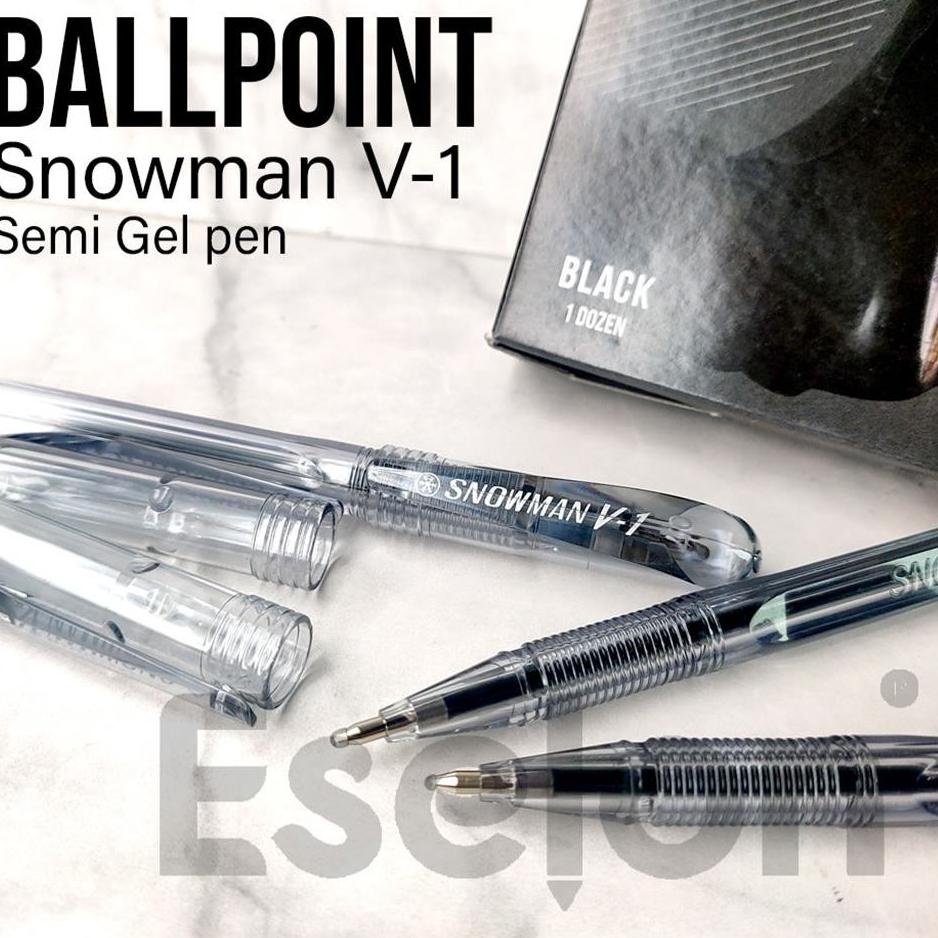

Banyak Stock 12pc Pulpen Snowman V1 Semi Gel Pen Hitam 0.7mm