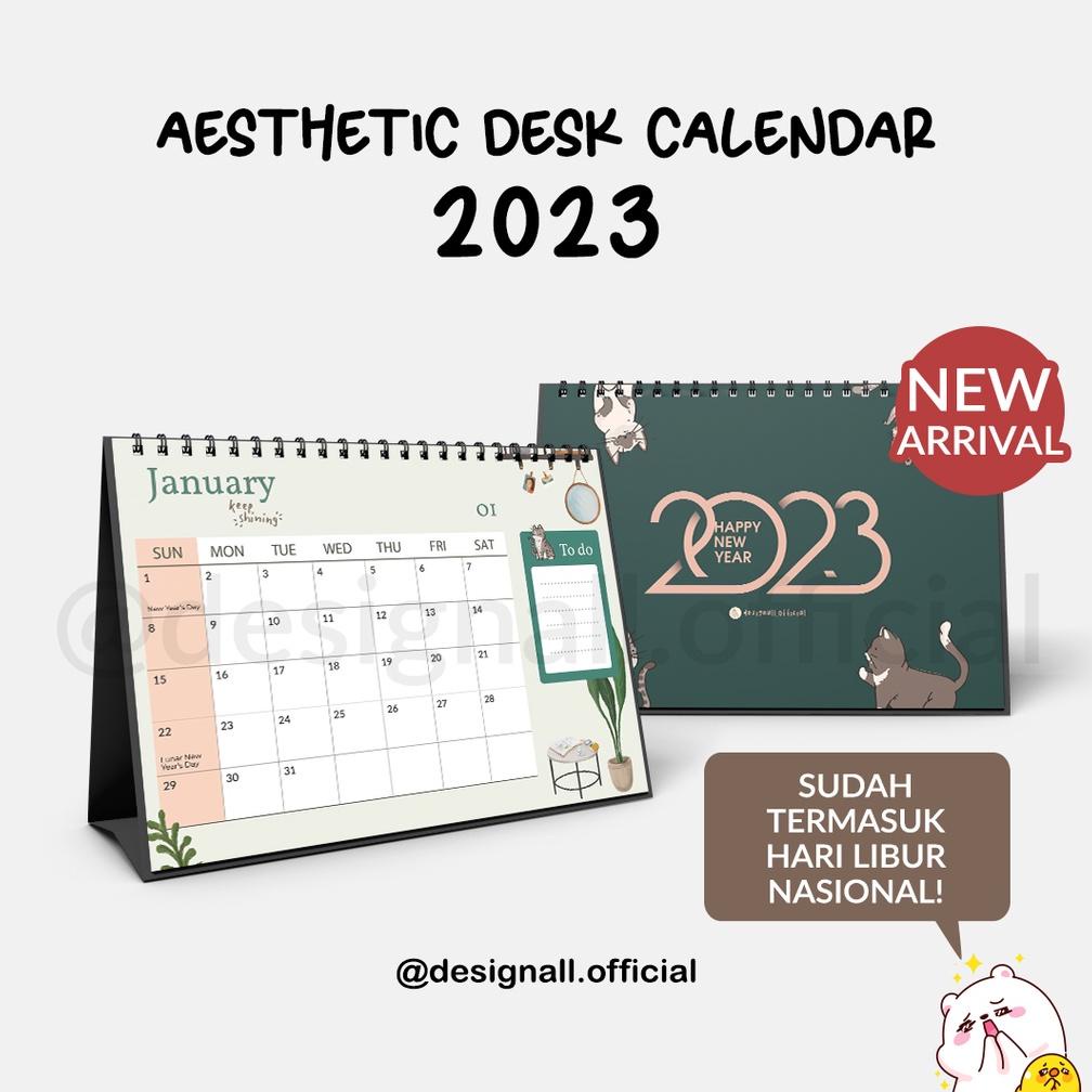 

DESIGNALL KALENDER MEJA / KALENDER DUDUK AESTHETIC TAHUN 2023 SPIRAL HM TERLARISS...,,,,,