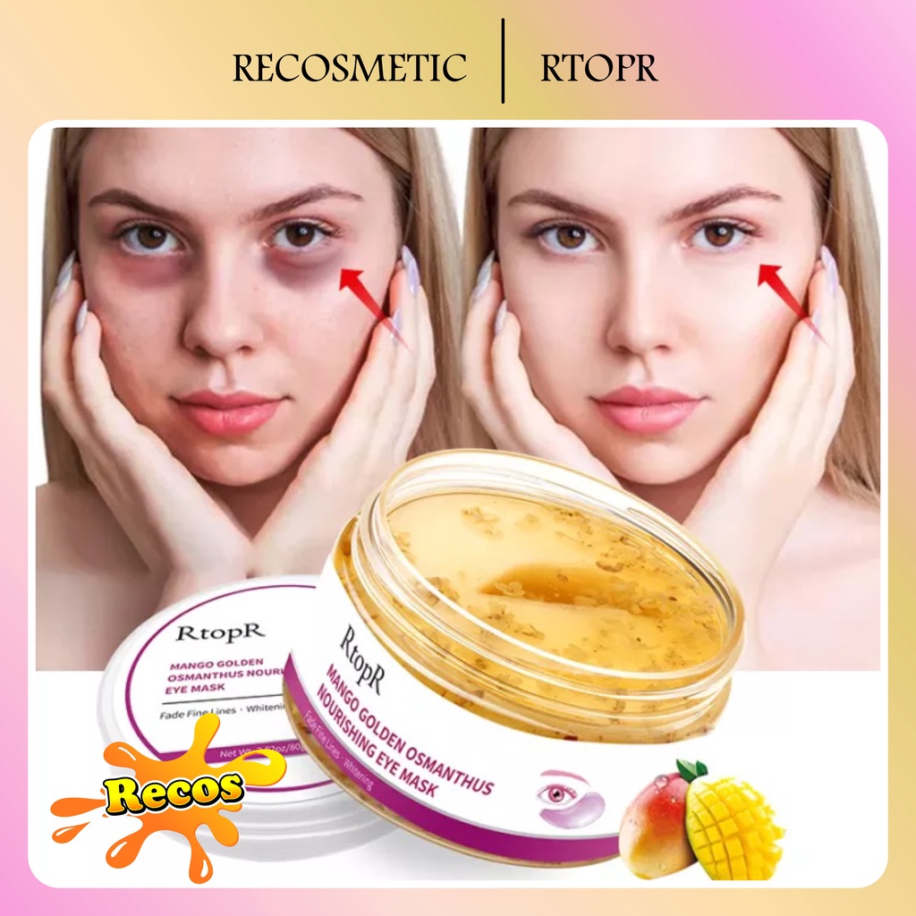 RtopR MANGO GOLDEN OSMANTHUS NOURISHING EYE MASK Masker Mata Anti Penuaan, 40 Buah/Boks Mangga Emas