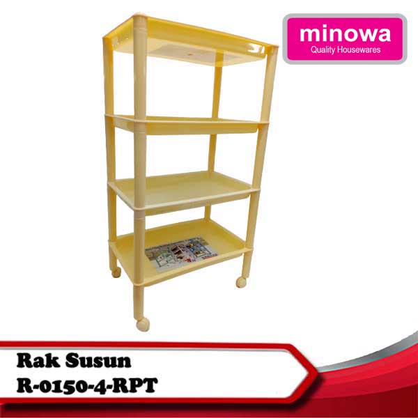Minowa Rak serbaguna / Rak susun 4 / Rak plastik / Rak salon