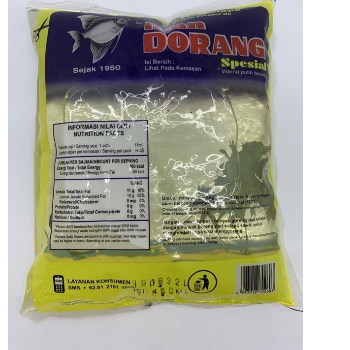 

⇚ ECER PER BIJI Minyak Goreng Kelapa Cap Ikan Dorang 500ml BANTAL PER PCS ボ