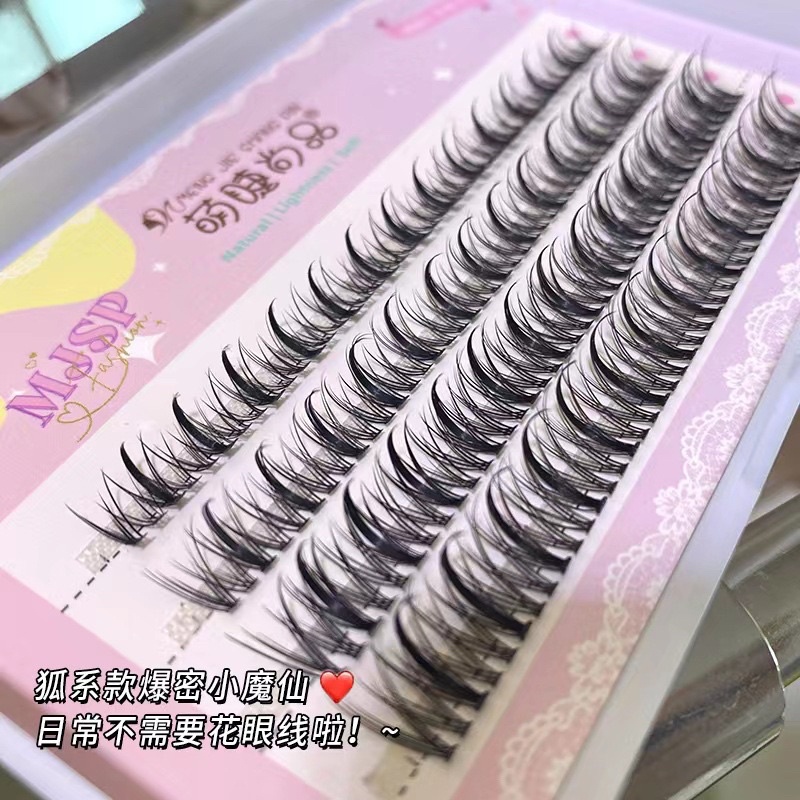 F159 - Eyelashes Manga Lashes Natural Individual Cluster EyeLashes Quick DIY Eyelash Extensions KIT Cosplay Lashes