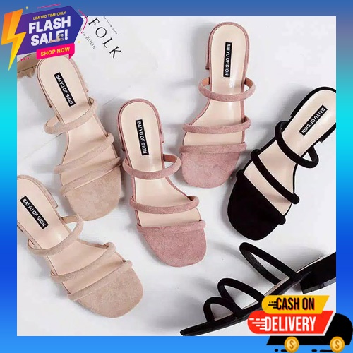 Hak Tahu Tali Nagitha 3Cm Sendal Sandal Hak Tinggi High Heels Pesta Wanita Sepatu Hak Tali Import Ha