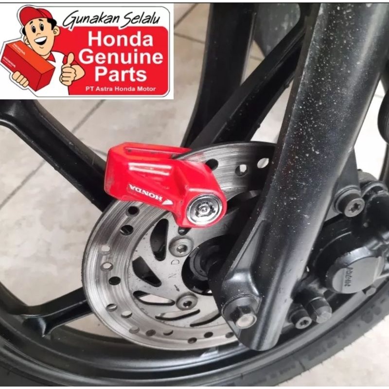 Kunci Gembok Cakram Original AHM Honda Pengaman Anti Maling Kendaraan Sepeda Motor - Kunci Motor Honda