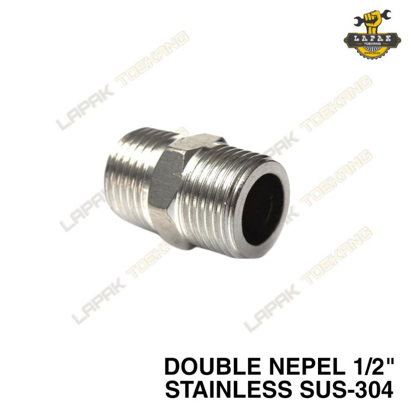 Jual Double Nepel Neple Stainless 1/2 x 1/2 Inchi | Shopee Indonesia