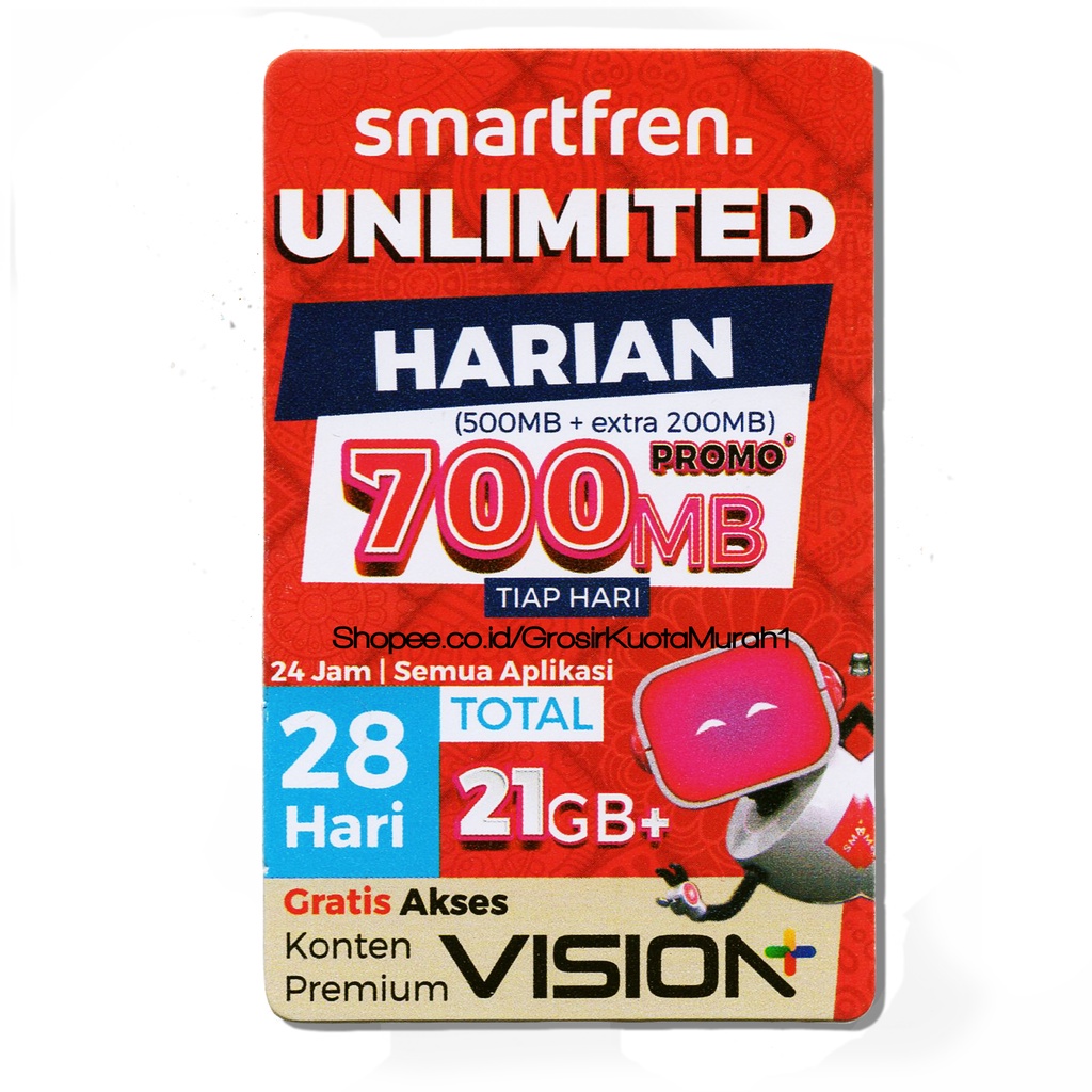 Jual Voucher Smartfren UNLIMITED LITE HARIAN 700MB 28Hari | Shopee ...