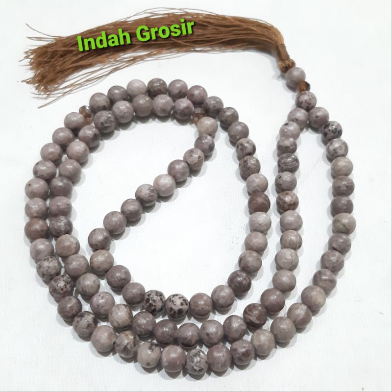 Tasbih Batu Goldenrod Jasper Tultul 99 Butir 8Mm Natural Dop