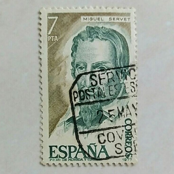 

(AD) Perangko Spanyol Famous people (1977) - Miguel Servet (1511-1553) 7 PTA Used