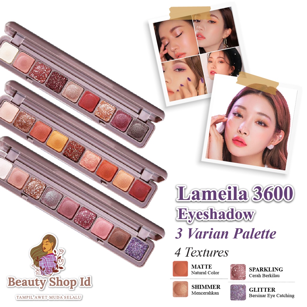 LAMEILA Eyeshadow Palette 9 Warna Matte And Glitter LM 3600 BISA COD