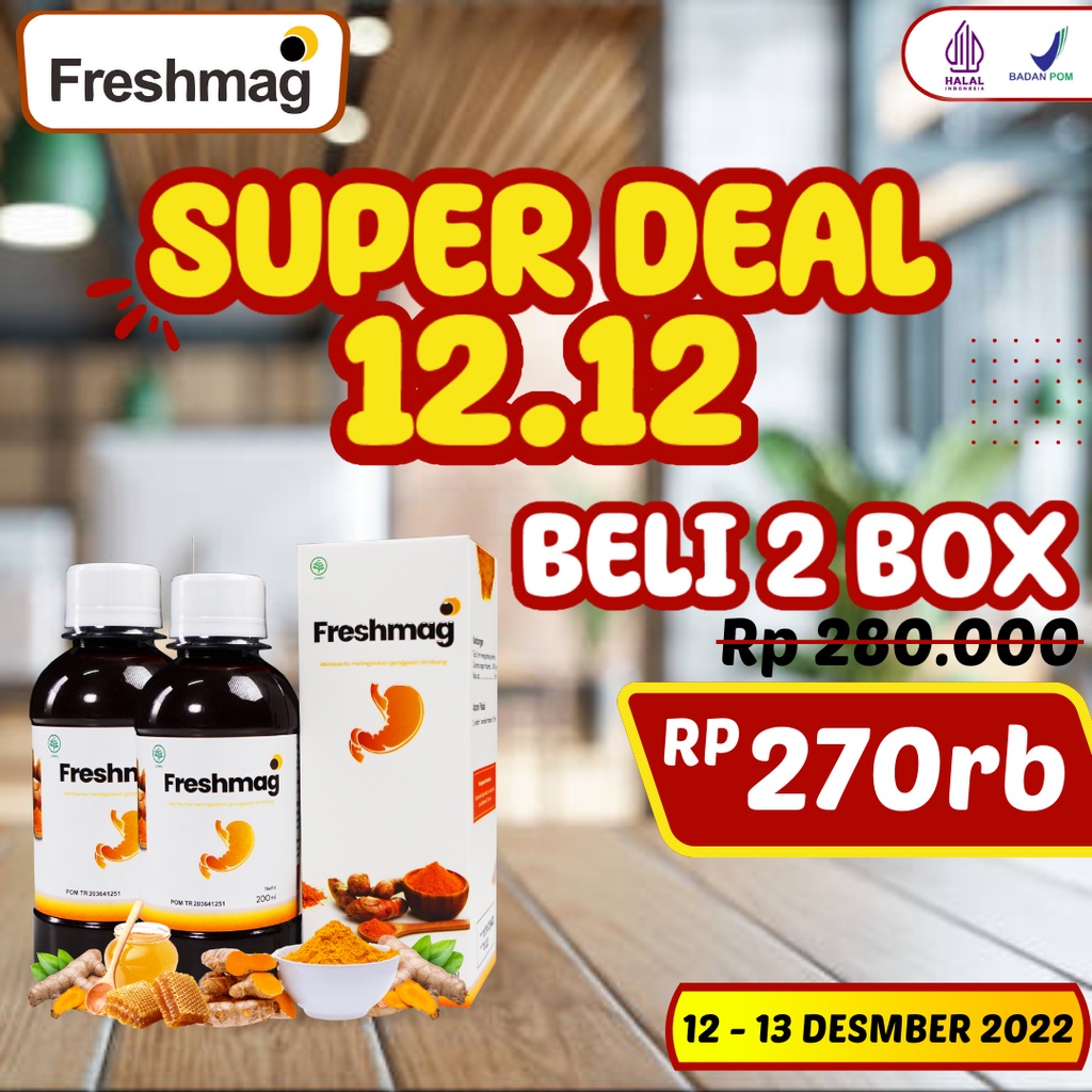 Paket 2 PROMO FRESHMAG - Madu Herbal Atasi Gerd Asam Lambung &amp; Maag Kronis Tingkatkan Nafsu Makan Freshmaag Fresh Maag Presmag