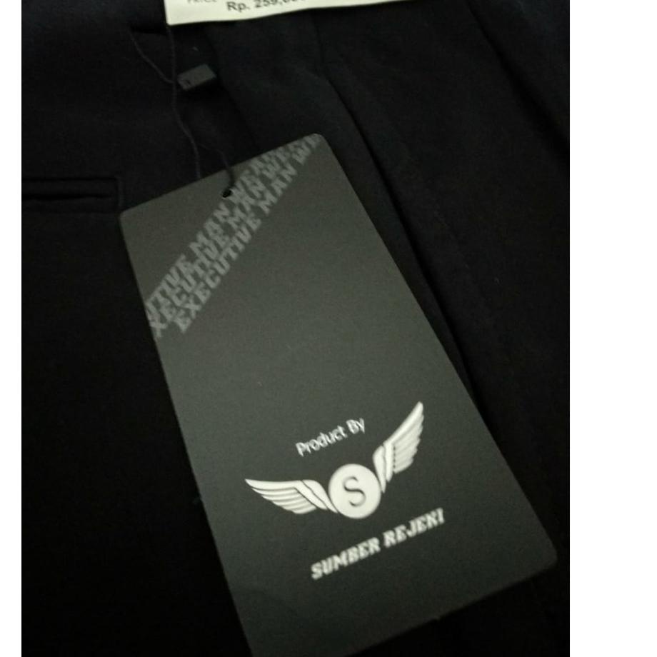 ㄴ SumberRejekiJeans - Celana FORMAL Bahan Kain Kerja Kantor JUMBO SIZE 39-44 HITAM Panjang Tebal Bag