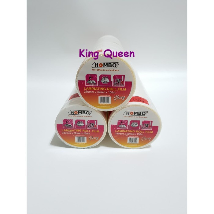 

PLASTIK LAMINATING HOMBO ROLL GLOSSY 330MM X 32MIC X 150M