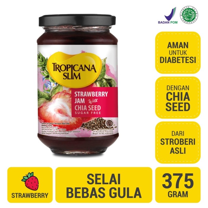 

TERBARU TROPICANA SLIM STRAWBERRY / SELAI BEBAS GULA TROPICANA SLIM DIET 375 g