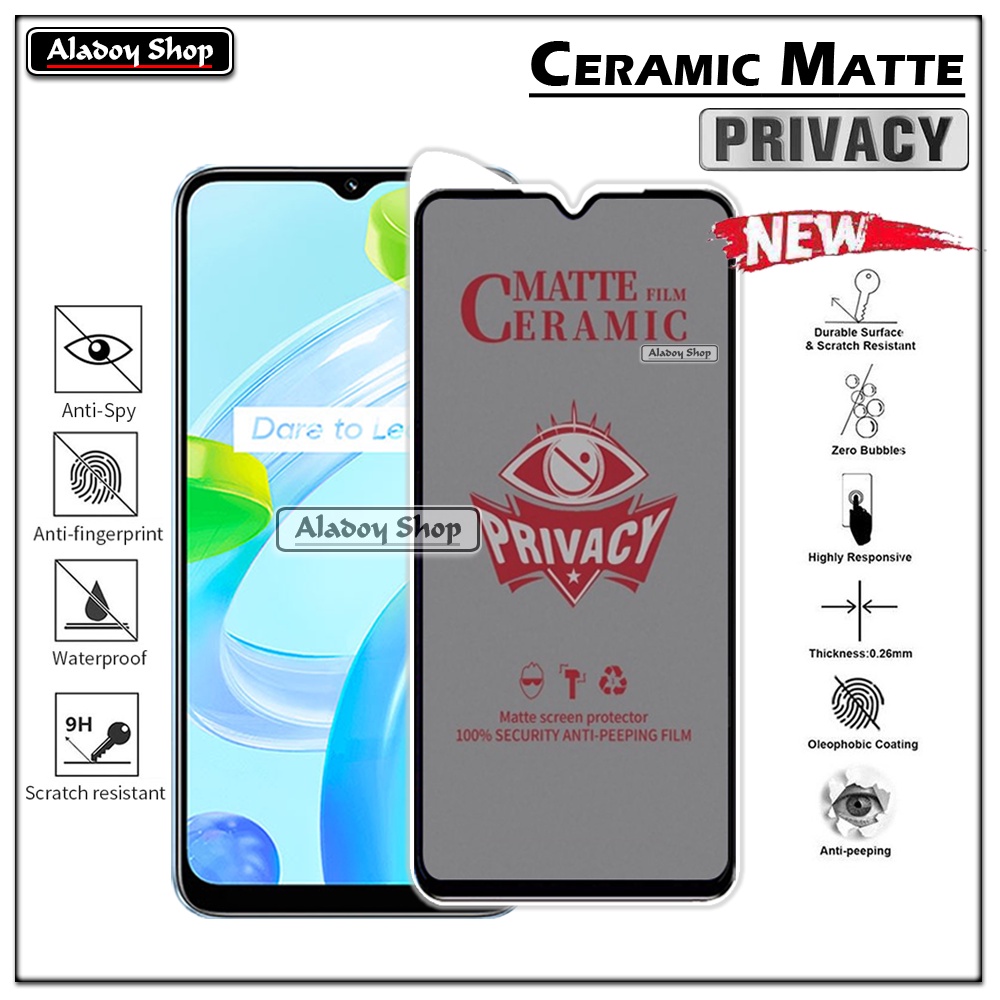 PAKET 2IN1 Anti Gores Privacy Realme C30 + Tempered Glass Kamera