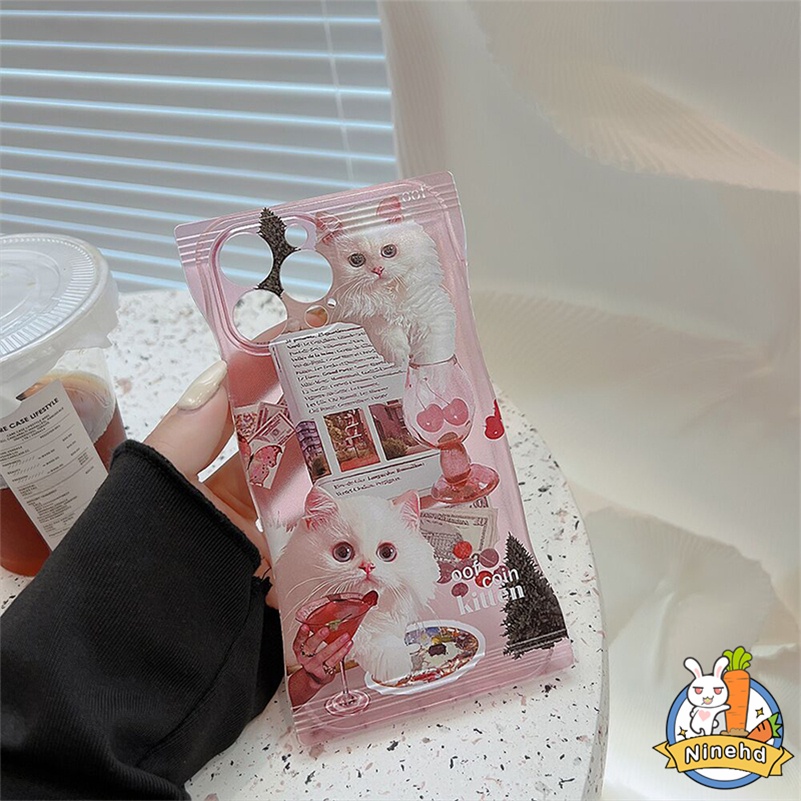 Vivo Y35 Y16 Y22 Y22 Y02s V25e V25 V23e V23 V21 V21e V20 Pro T1 T1x Y15A Y01 Y75 Y21 Y21A Y21s Y33s Y33T Y21T Y12s Y12A Y20 Y20s Y20i Y17 Y15 Casing Soft Cover Kitty Pink Mewah