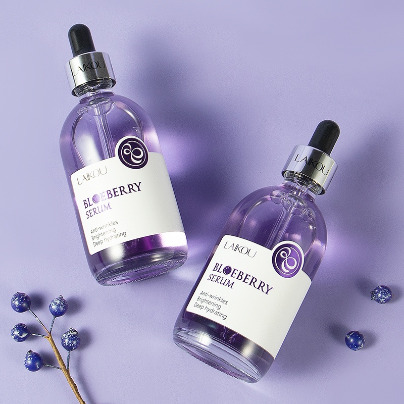 LAIKOU Blueberry Serum Mengurangi Garis-Garis Halus Essence Mengurangi Kerutan Anti-aging 100ml